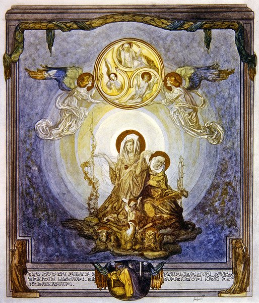 Illustratie uit Dantes Goddelijke Komedie, Paradijs, Canto XXIV, 1921 door Franz von Bayros