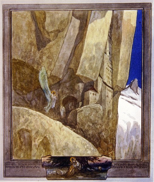 Illustratie uit Dantes Goddelijke Komedie, Paradijs, Canto XXI, 1921 door Franz von Bayros