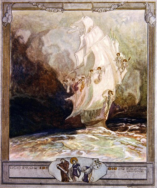 Illustratie uit Dantes Goddelijke Komedie, Paradijs, Canto XXVII, 1921 door Franz von Bayros