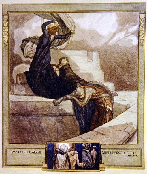 Illustratie uit Dantes Goddelijke Komedie, Vagevuur, Canto XIII: 115 door Franz von Bayros