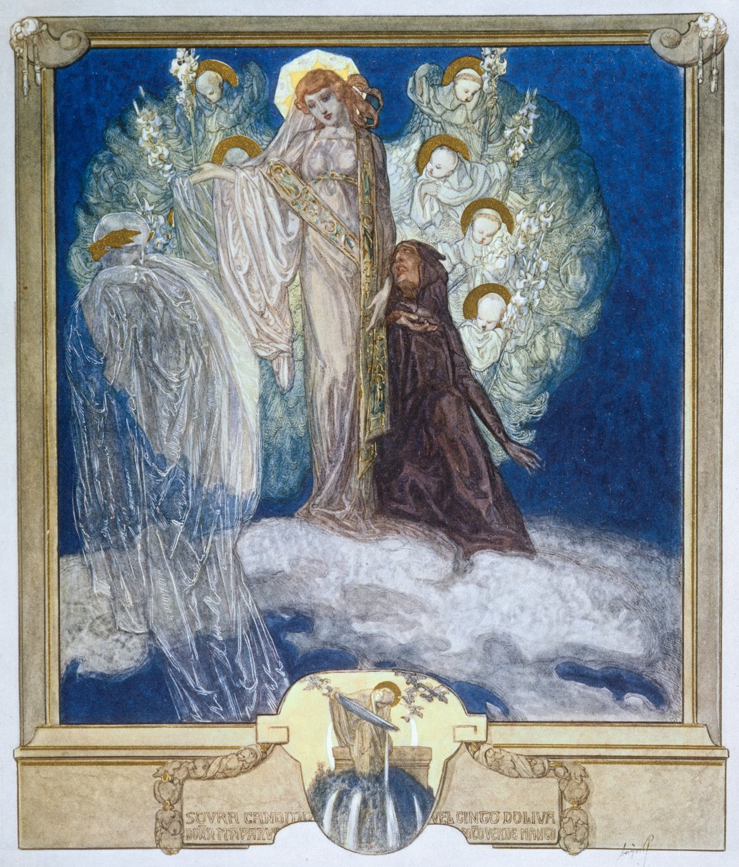 Illustratie uit Dantes Goddelijke Komedie, Vagevuur, Canto XXX, 1921 door Franz von Bayros