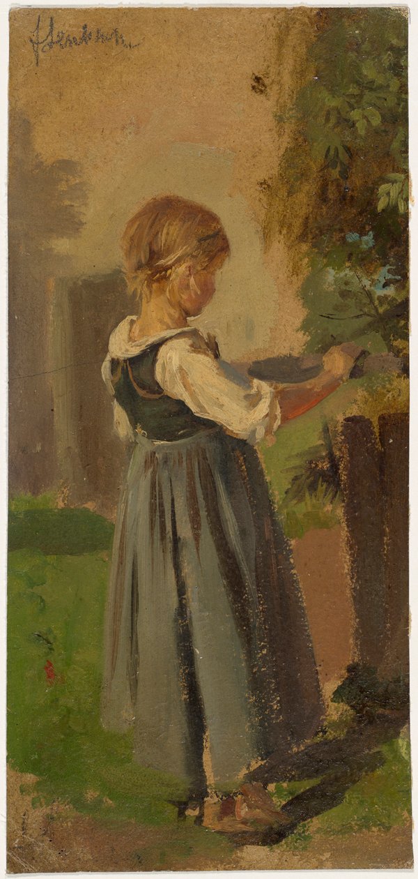 boerenmeisje door Franz von Lenbach