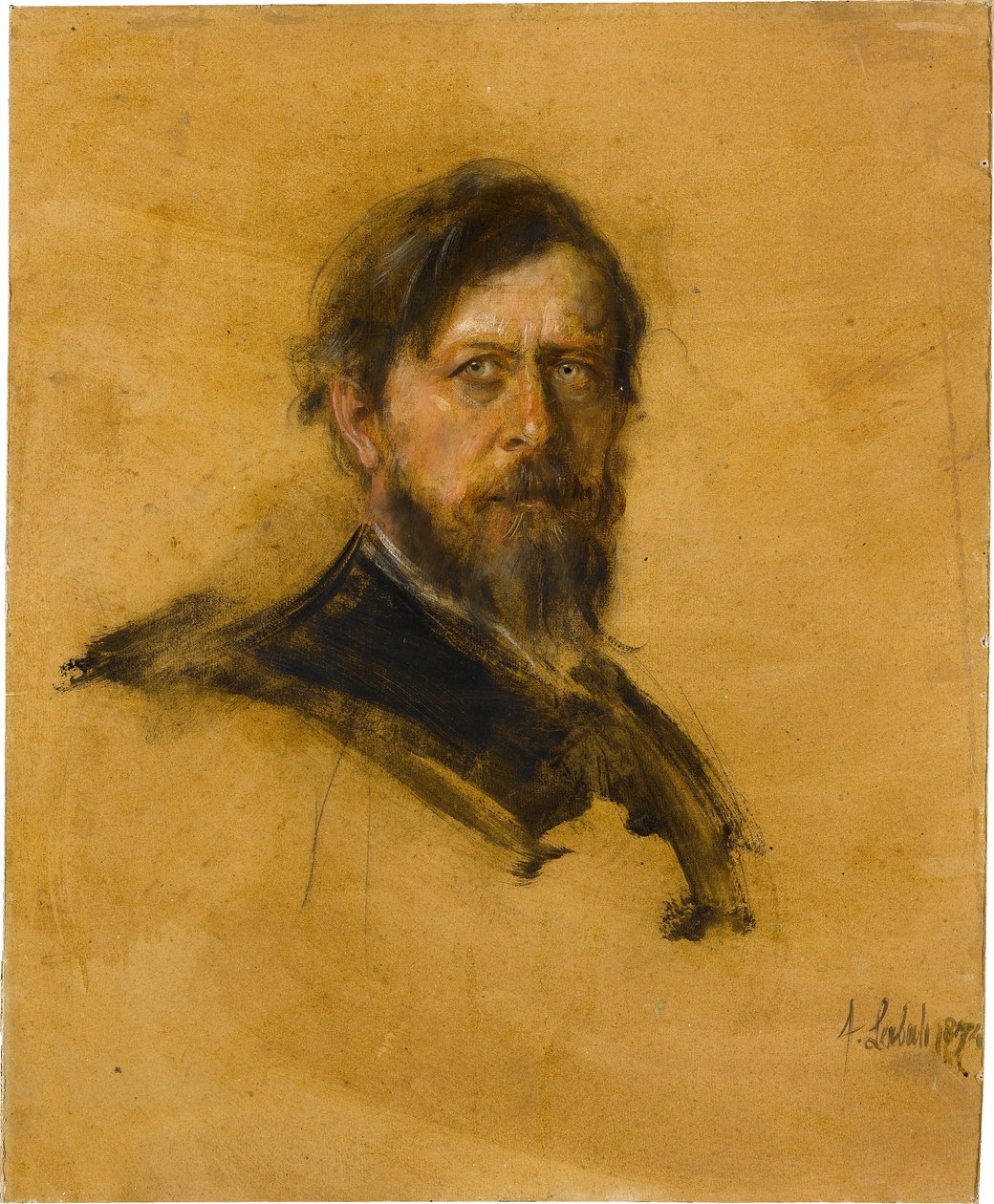 Portret van Böcklin door Franz von Lenbach