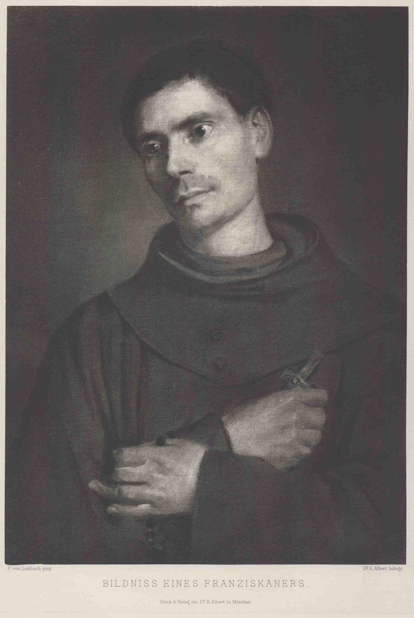 Portret van een franciscaanse monnik door Franz von Lenbach
