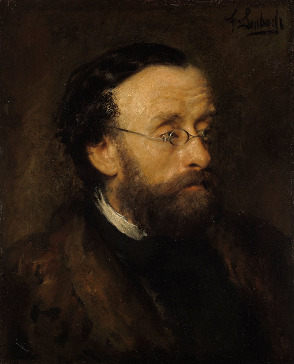 De landschapsschilder Eduard Schleich door Franz von Lenbach
