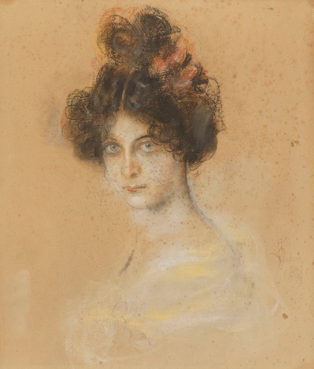 Franz von Lenbach - Portret van de Australische cancan danseres Saharet, 1899 door Franz von Lenbach