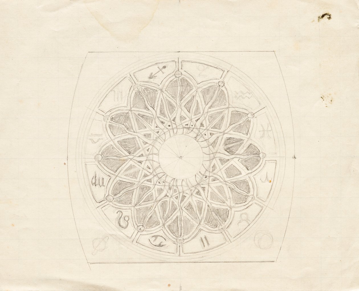 Schets voor de wijzerplaat van de Ankerklok (?) door Franz von Matsch