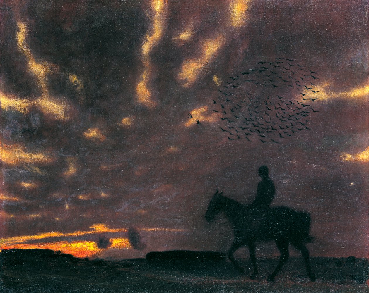 Herfstavond met Reiter door Franz von Stuck