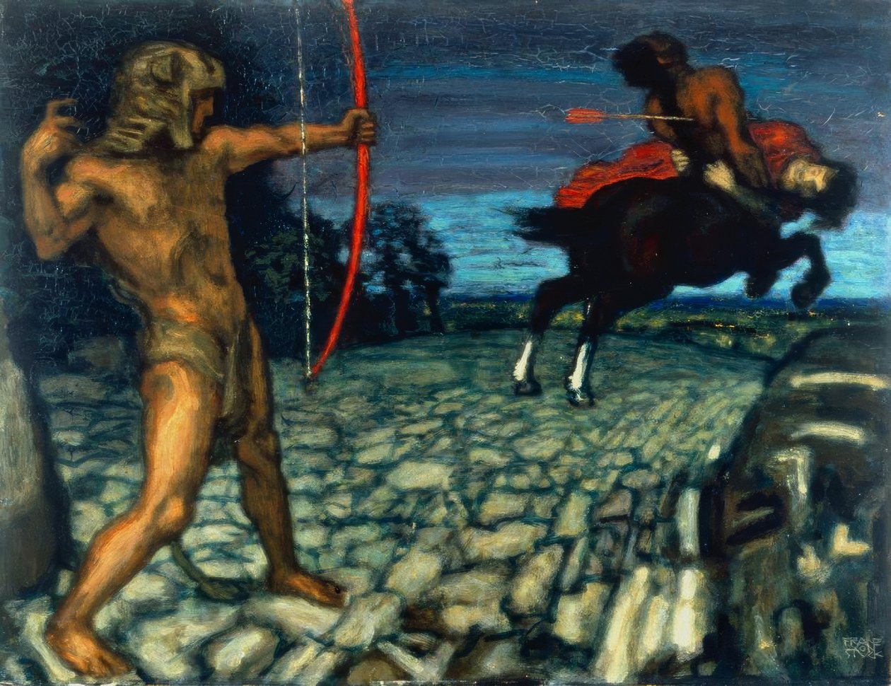 Hercules en Nessos door Franz von Stuck