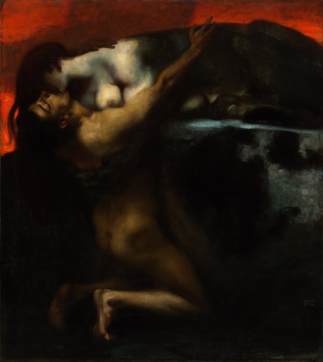 De kus van de sfinx door Franz von Stuck