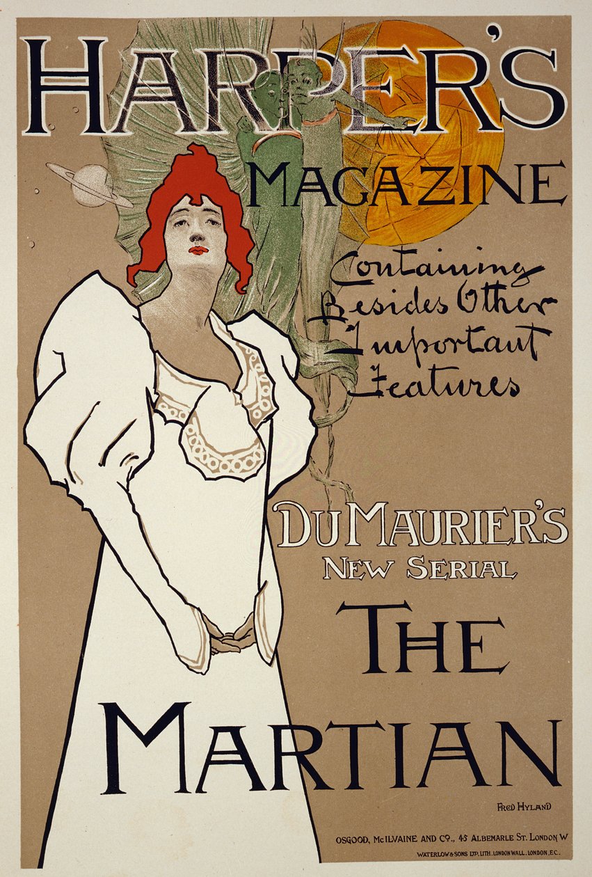 Omslagillustratie voor Harpers magazine met The Martian door DuMaurier, 1898 door Fred Hyland