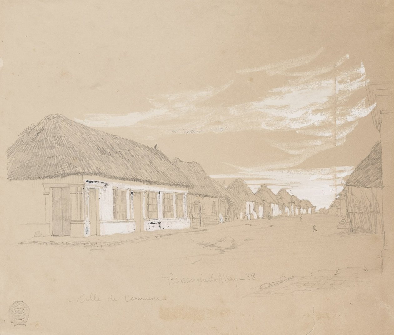 Calle de Commerce, Barranquilla, Colombia door Frederic Edwin Church