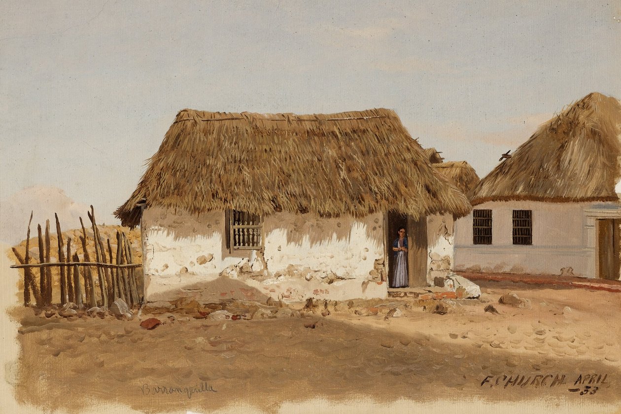 Colombia, Barranquilla, twee huizen door Frederic Edwin Church