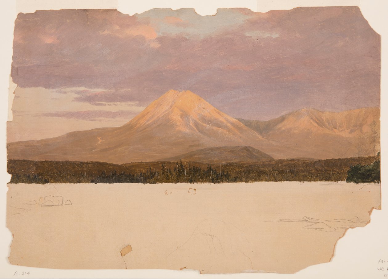 Mt. Katahdin vanaf Lake Katahdin, 1878 door Frederic Edwin Church