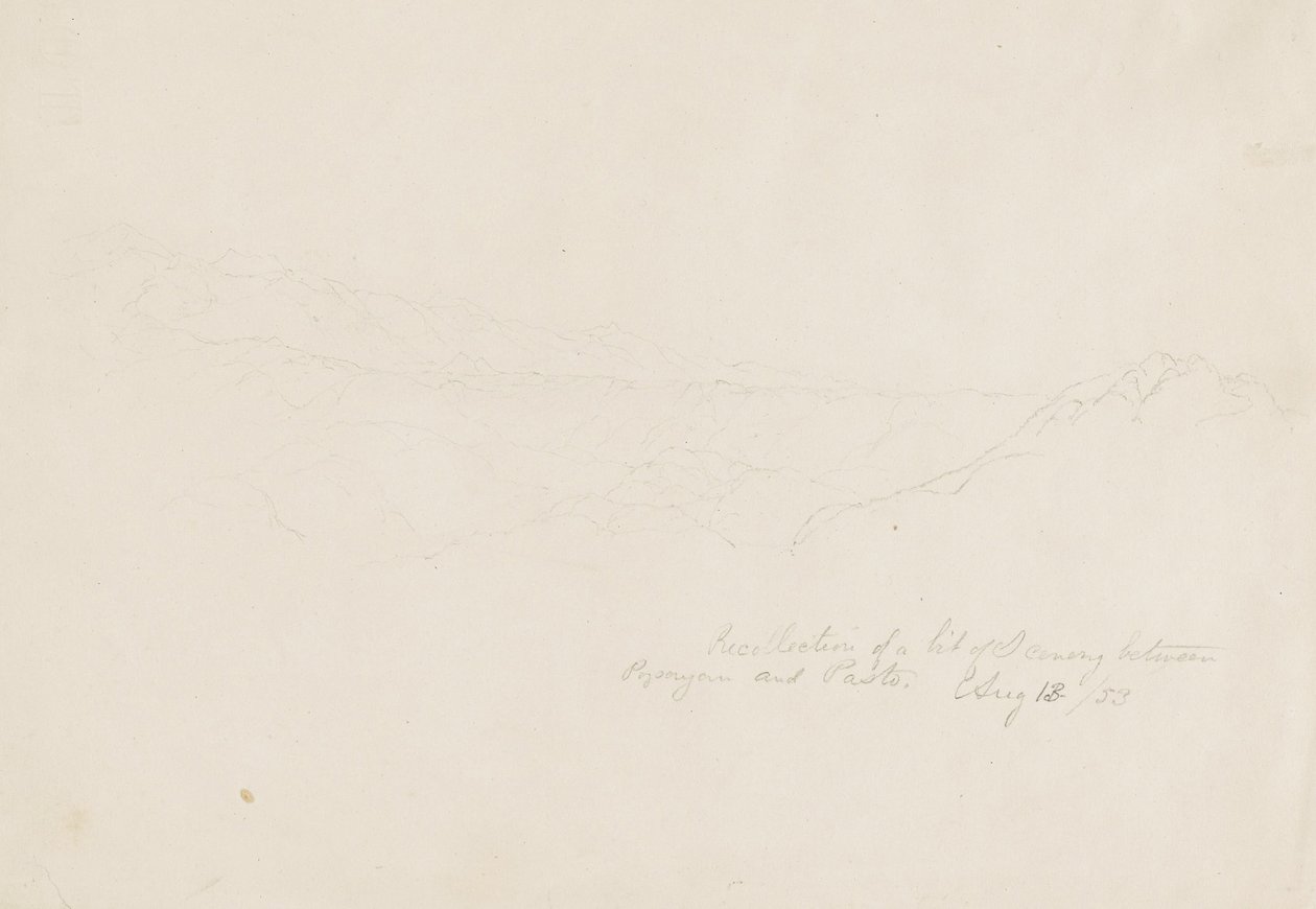 Berglandschap tussen Popyan en Pasto, Colombia door Frederic Edwin Church