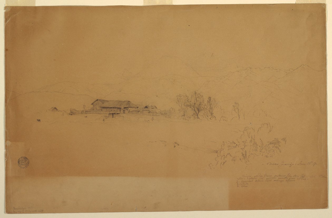 Bij Guanojo, Ecuador door Frederic Edwin Church