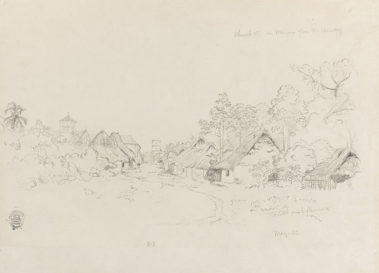 Straat in Mompos, Colombia door Frederic Edwin Church