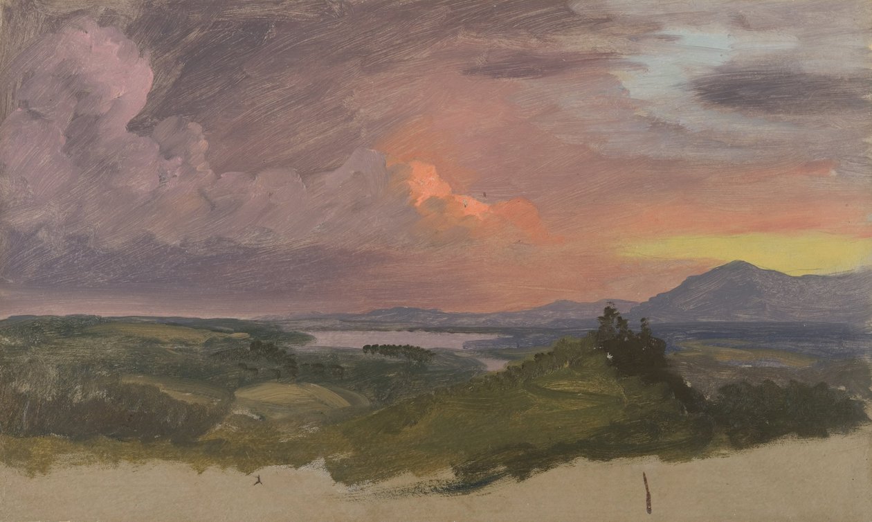 Zonsondergang in de Hudsonvallei door Frederic Edwin Church