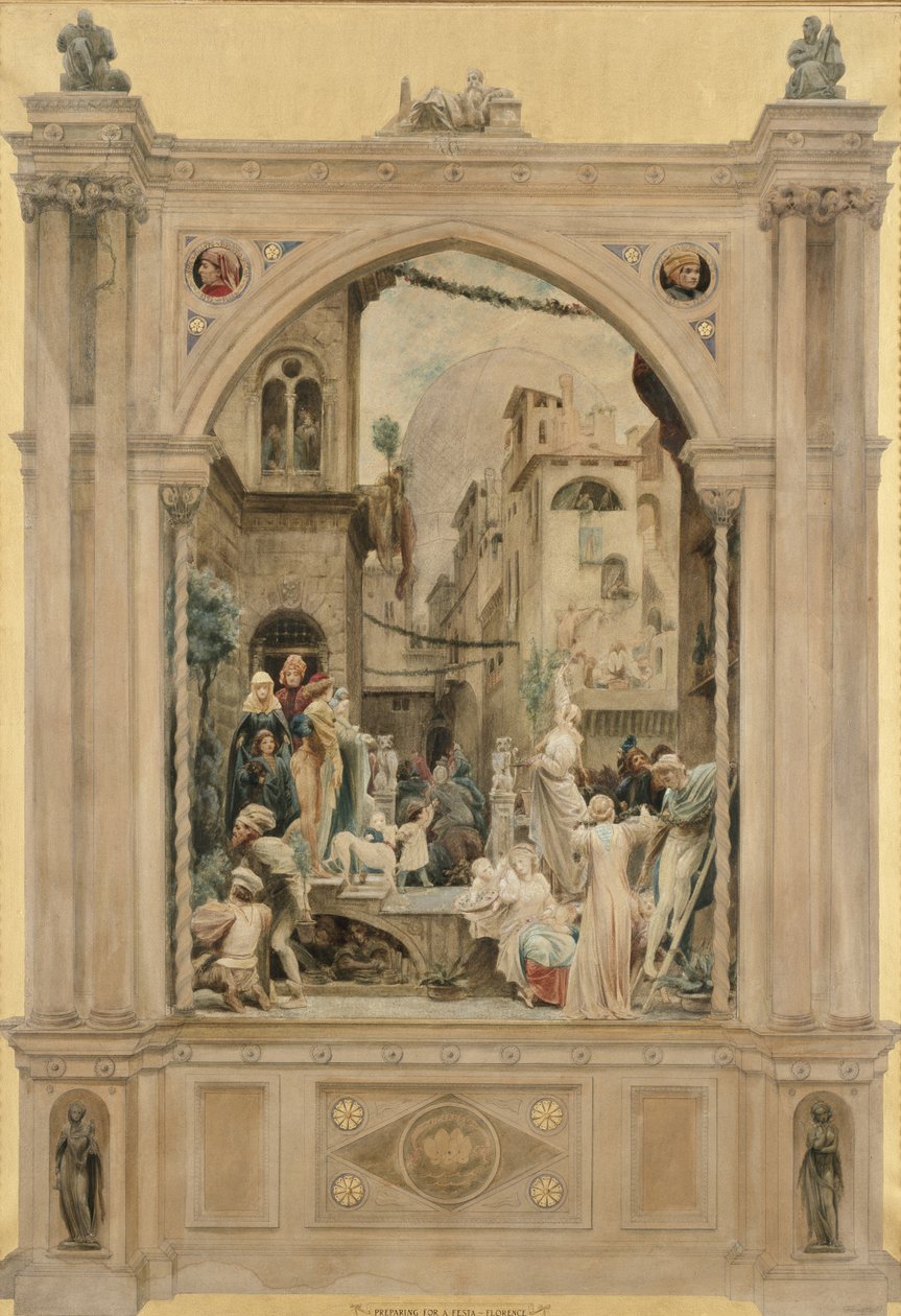 Voorbereidingen voor een Festa, 1851 door Frederic Leighton
