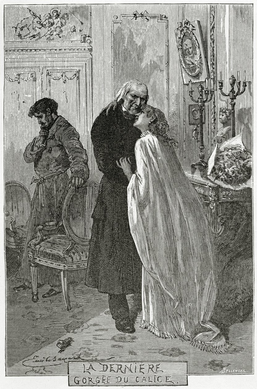 Le Dernier Gorge du Chalice - Illustratie uit Les Misérables, 19e Eeuw door Frederic Theodore Lix