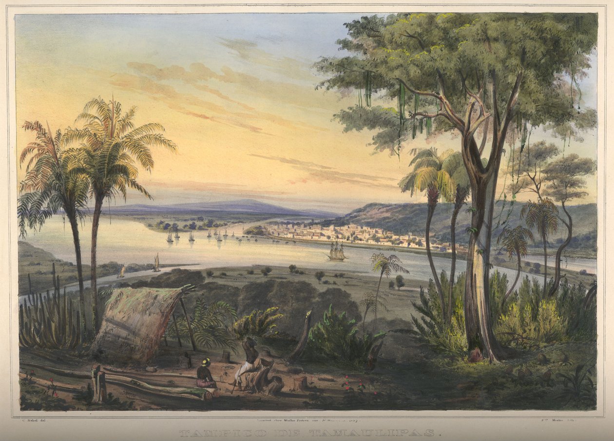 Uitzicht op Tampico, Tamaulipas door Frederic Mialhe
