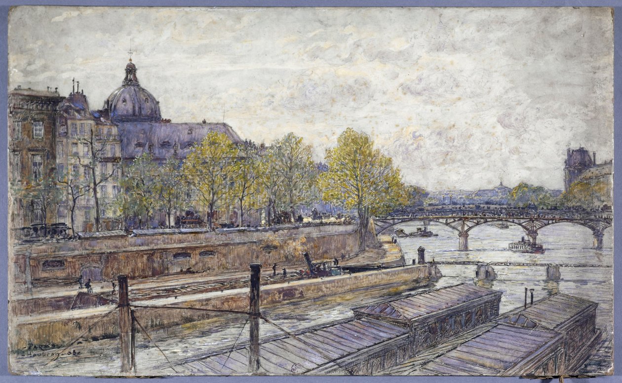 Quai Conti en Pont des Arts door Frederic Anatole Houbron