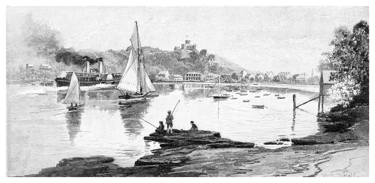 Manly Beach, Sydney, New South Wales, Australië, 1886 door Frederic B. Schell