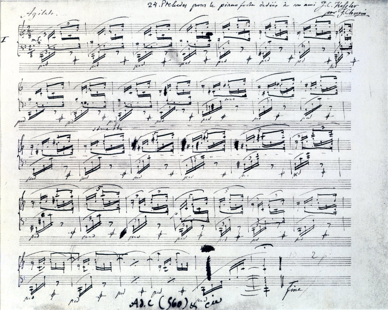 Bladmuziek voor Prelude 1 voor piano door Frederic Chopin door Frederic Chopin