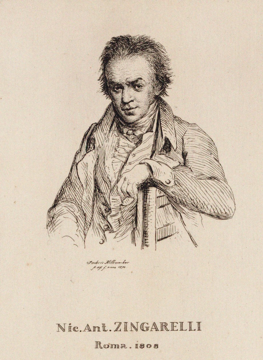 Portret van de componist Nicola Antonio Zingarelli door Frederic Desire Hillemacher
