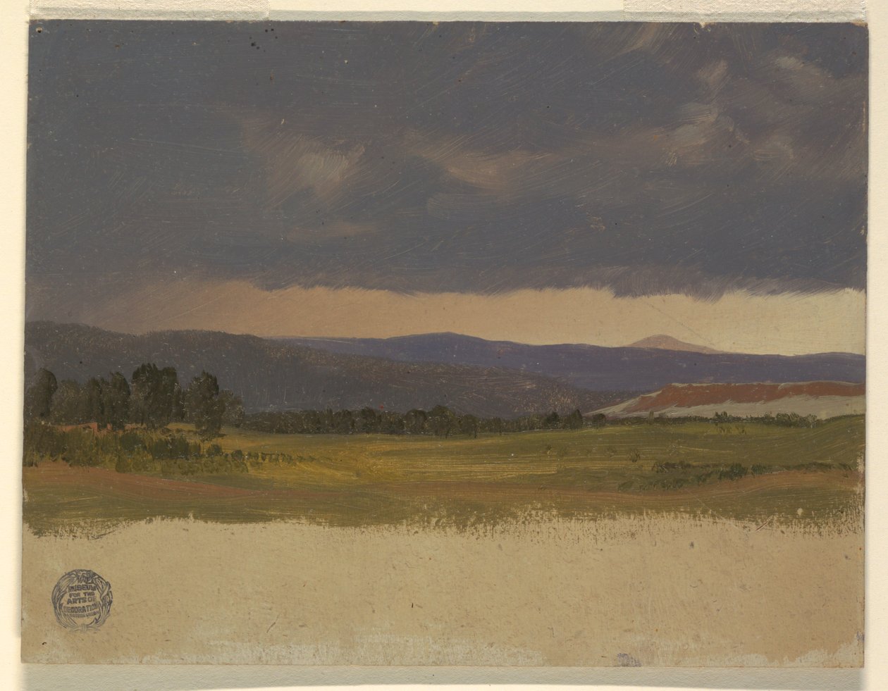 Blauwe heuvel onder lage wolken door Frederic Edwin Church