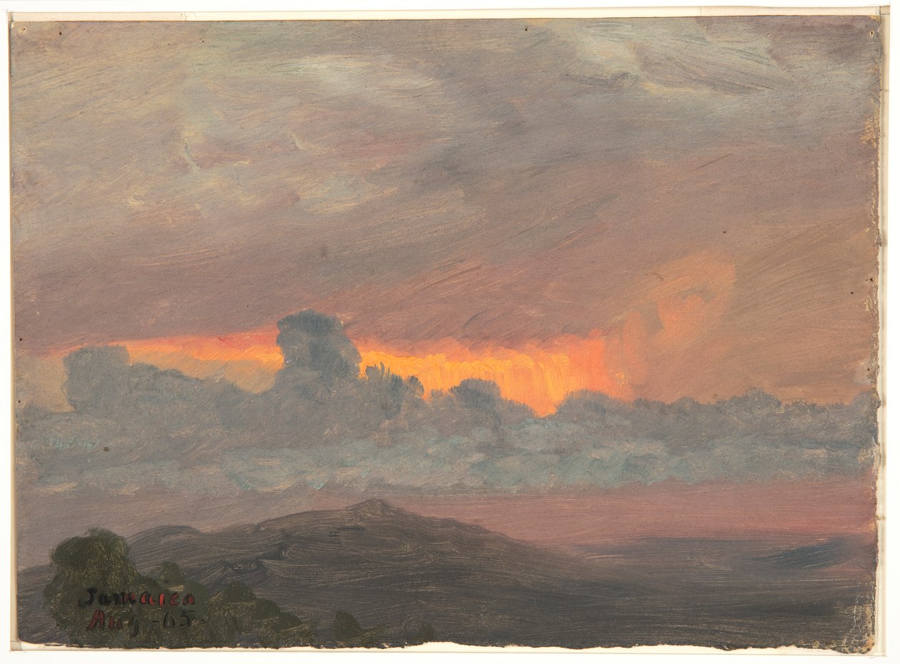 Bewolkte Zonsondergang, Jamaica door Frederic Edwin Church
