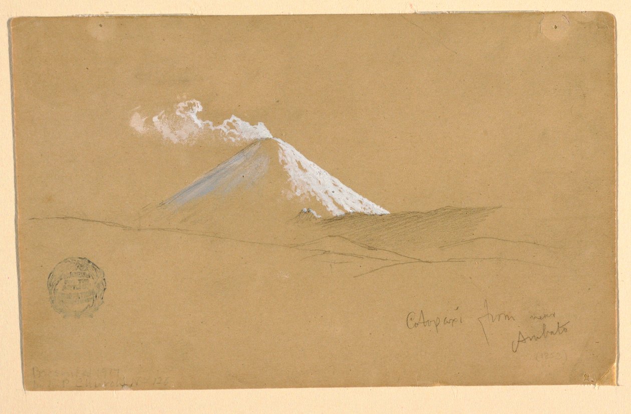 Cotopaxi vanuit de buurt van Ambato, Ecuador door Frederic Edwin Church