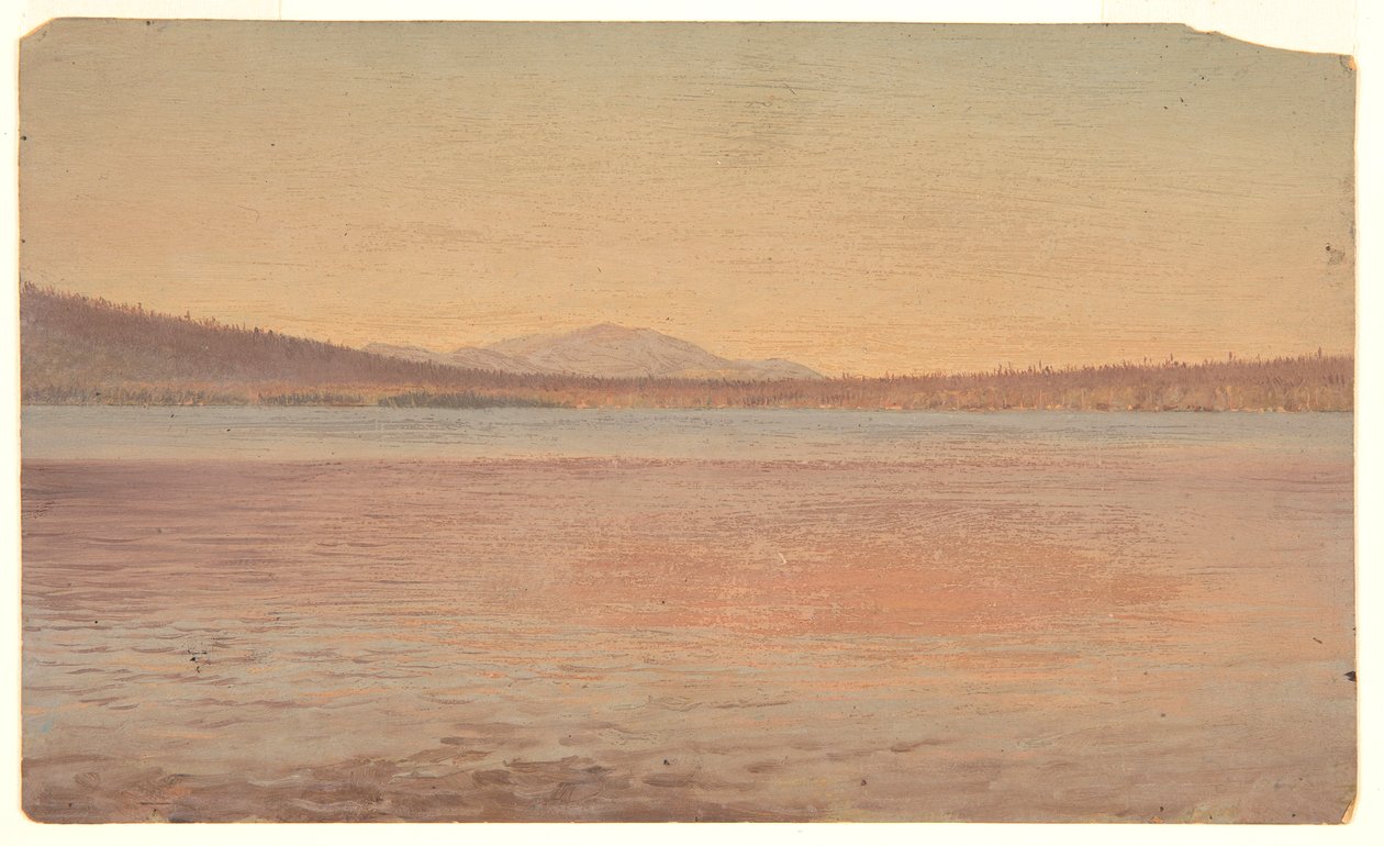 Verre uitzicht op Mount Katahdin en Traveller gezien vanaf Lake Millinocket door Frederic Edwin Church