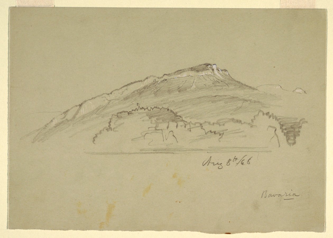 Tekening, Een boom, Beieren, 8 augustus 1868 door Frederic Edwin Church