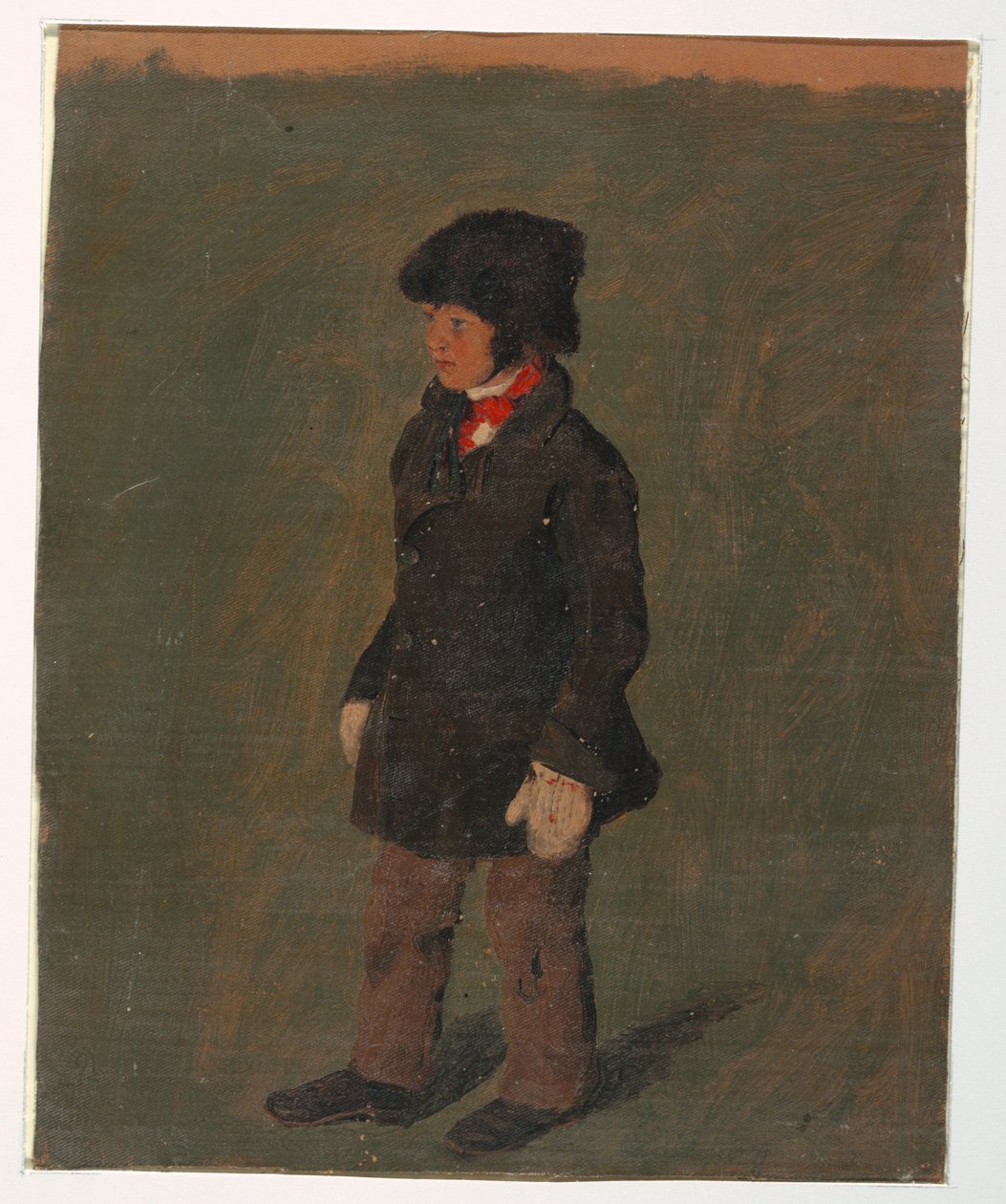 Tekening, Een jongen (waarschijnlijk de zoon van Church), ca. 1874-75 door Frederic Edwin Church