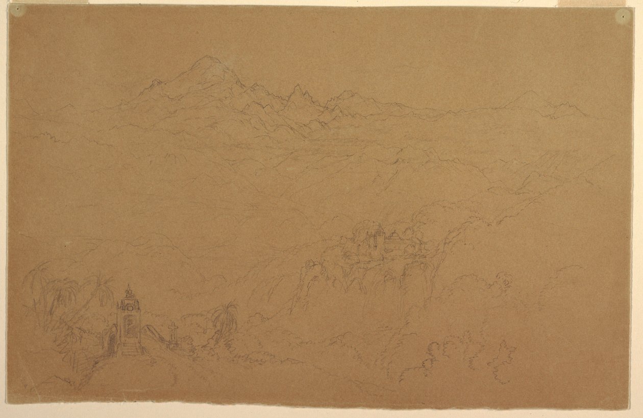 Tekening, Andeslandschap, juli 1853 door Frederic Edwin Church
