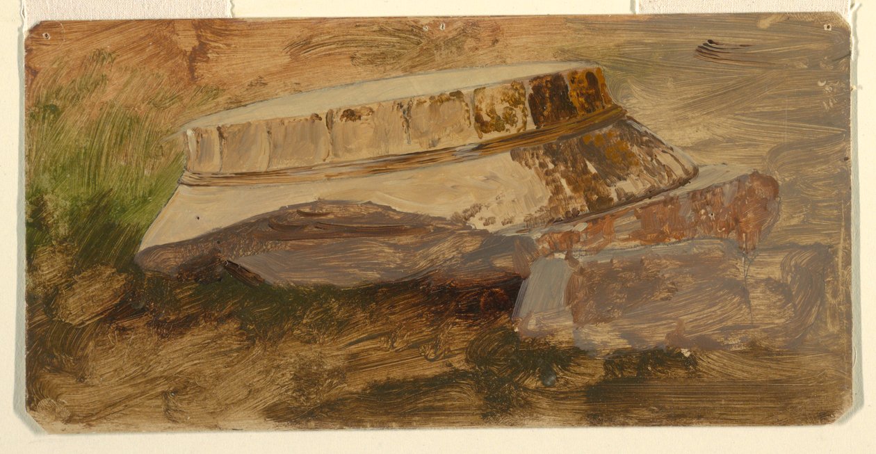 Tekening, Athene, gevallen kapiteel van het Parthenon, 1869 door Frederic Edwin Church