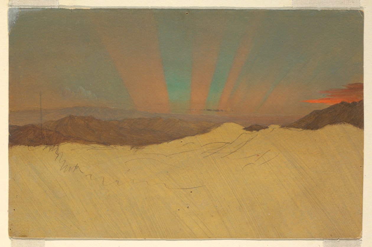 Tekening, Aurora Borealis, 1860-70 door Frederic Edwin Church