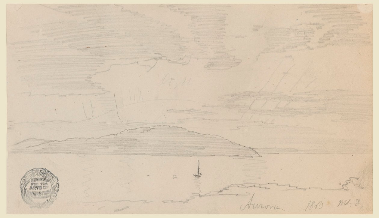 Tekening, Aurora, Mount Desert Island, september 1860 door Frederic Edwin Church