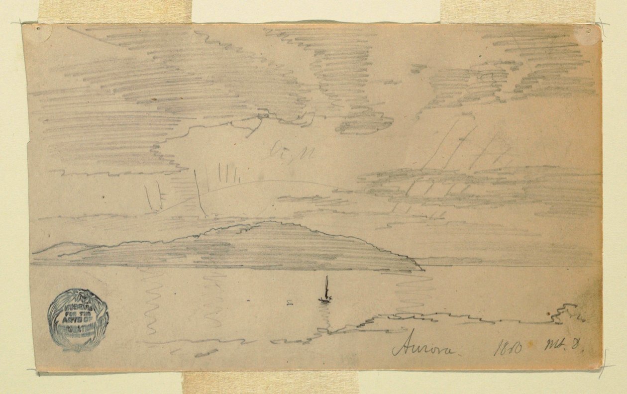Tekening, Aurora, Mount Desert Island, september 1860 door Frederic Edwin Church