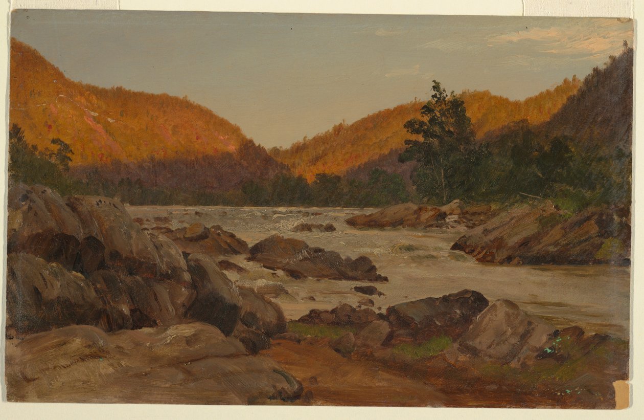 Tekening, Herfstlandschap in Noord-Carolina, 1865-70 door Frederic Edwin Church