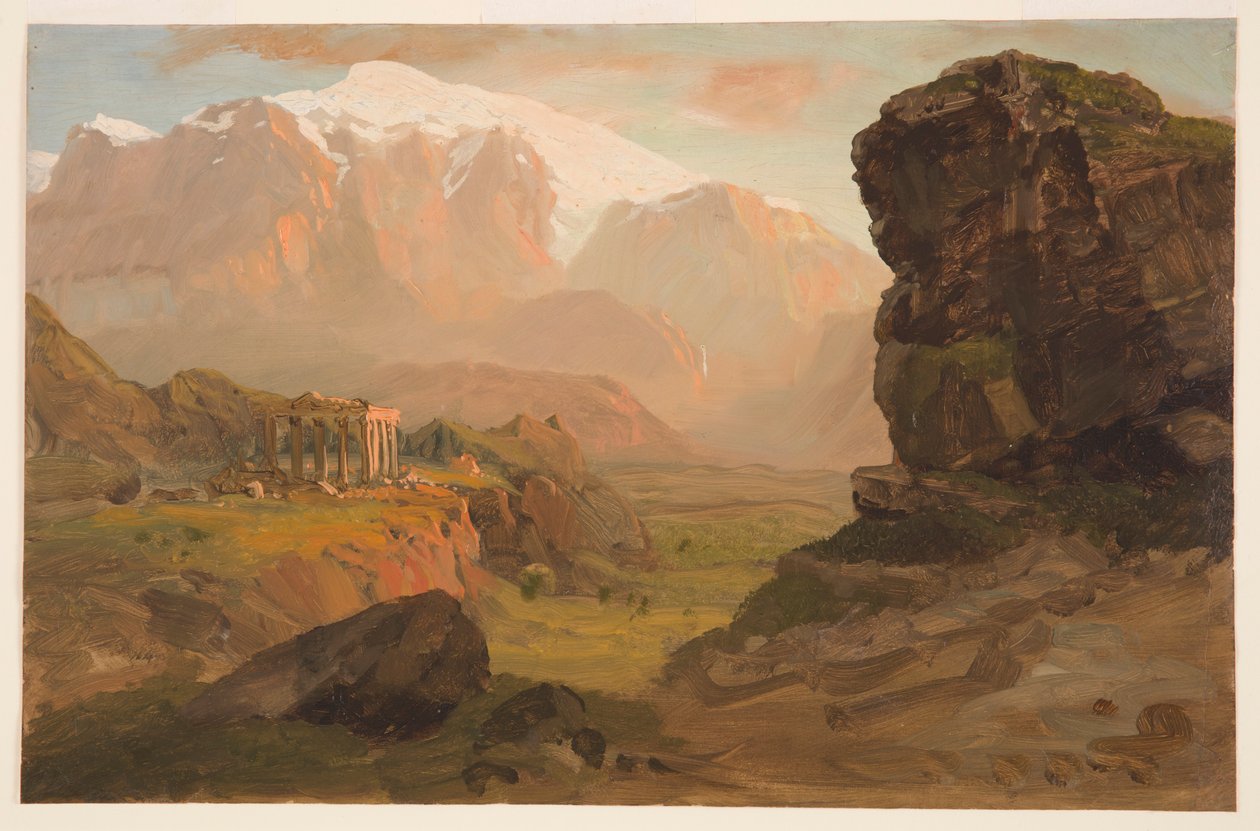 Tekening, Bashan Fantasie, april 1869 door Frederic Edwin Church