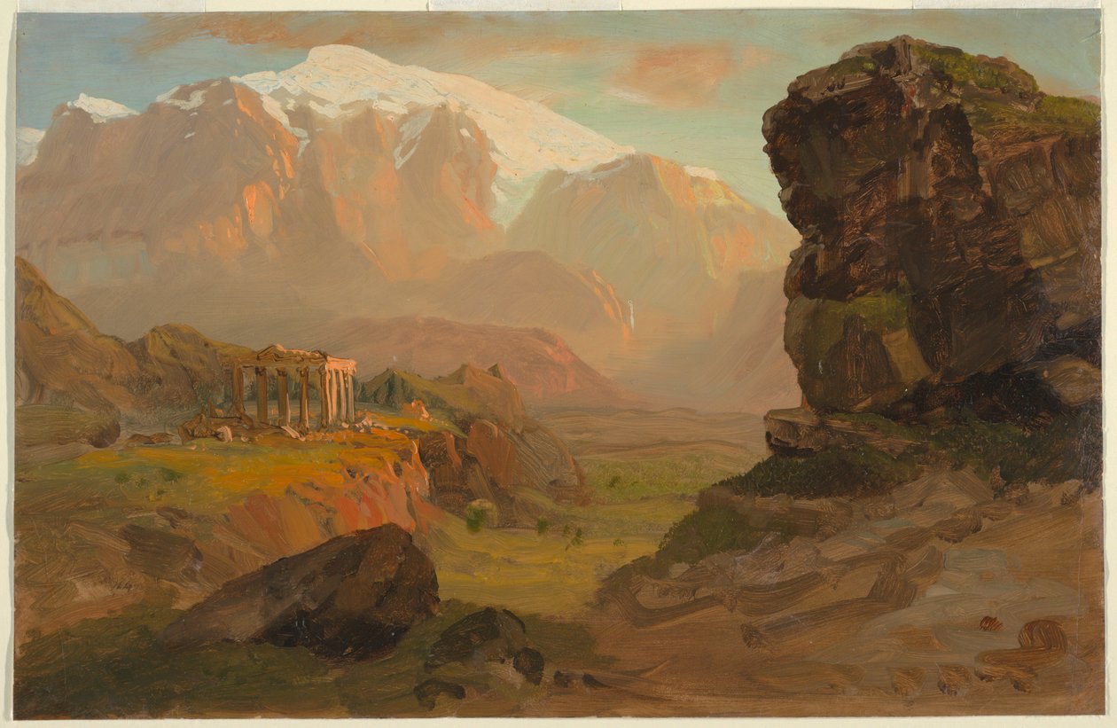 Tekening, Bashan Fantasie, april 1869 door Frederic Edwin Church