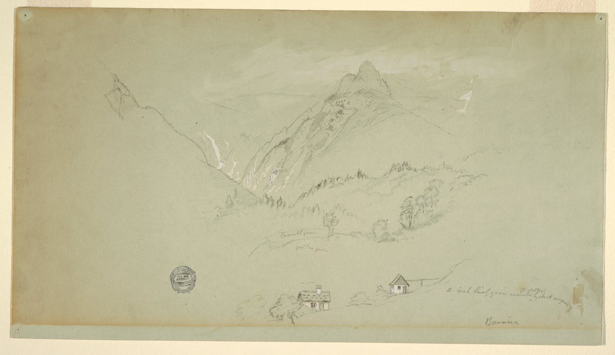 Tekening, Berchtesgaden, Beieren, juni-augustus 1868 door Frederic Edwin Church
