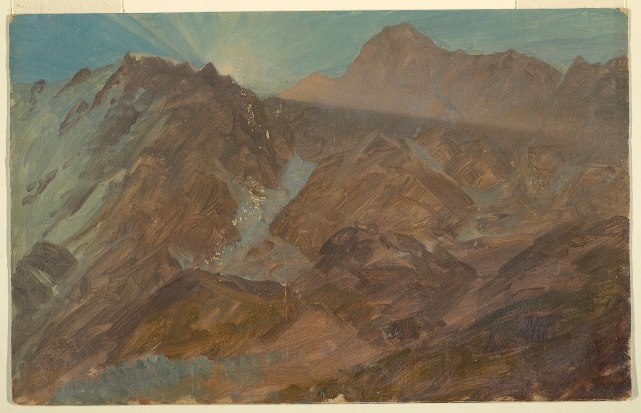 Tekening, Berner Alpen, Zwitserland, augustus 1868 door Frederic Edwin Church