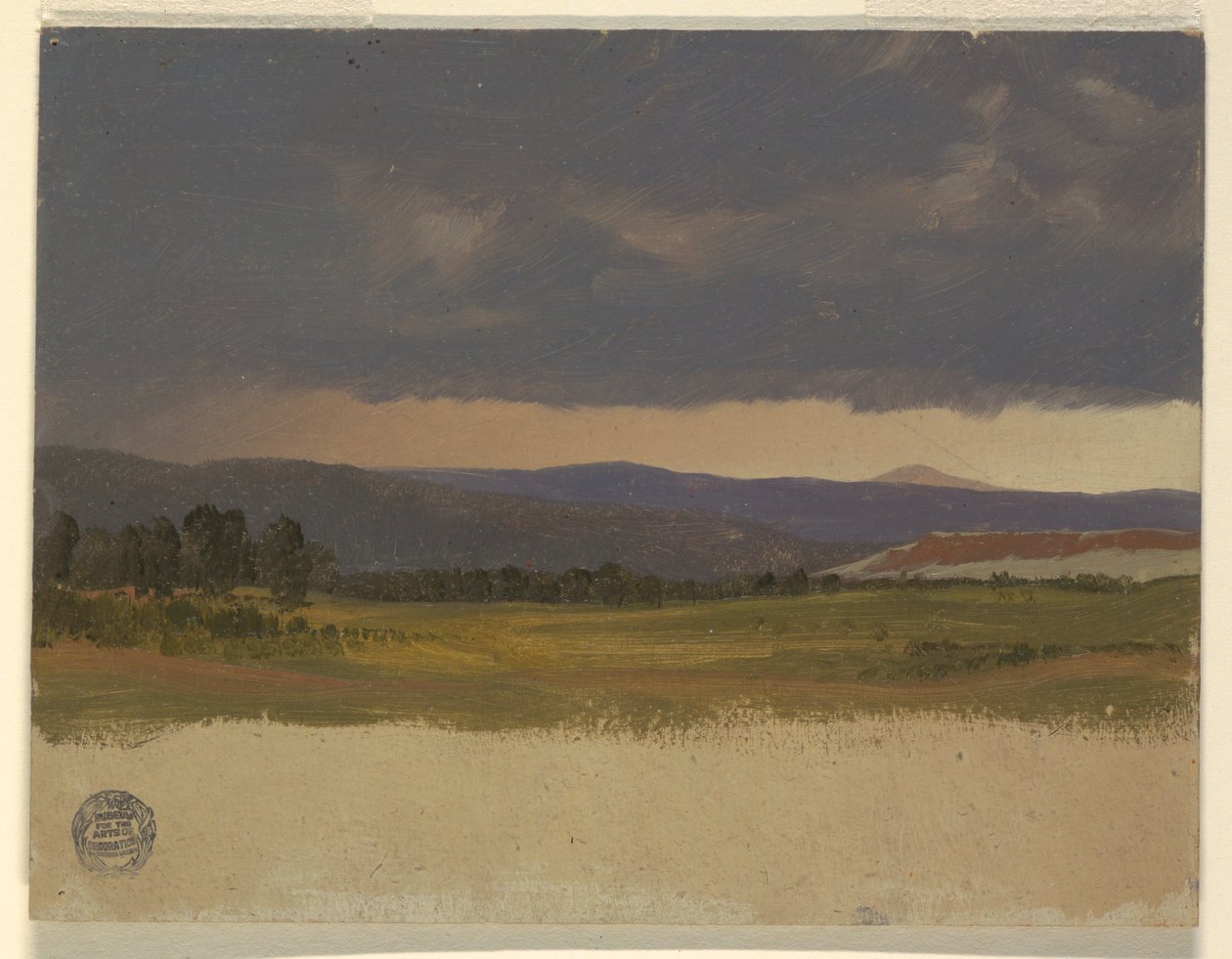 Tekening, Blauwe heuvel onder lage wolken, 1869-70 door Frederic Edwin Church