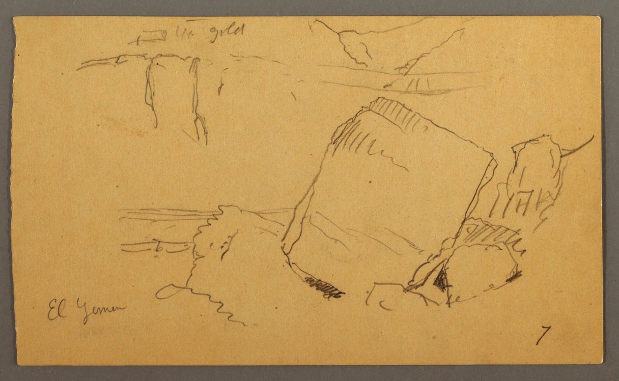 Tekening, keien, februari mogelijk 1868 door Frederic Edwin Church
