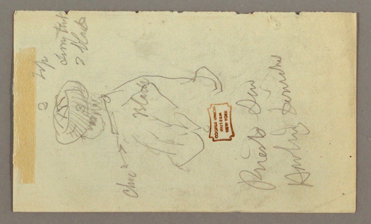 Tekening, Jongen met tulband, mogelijk 1868 door Frederic Edwin Church