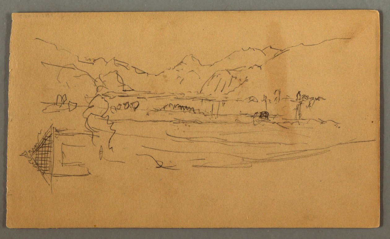 Tekening, Brede Vallei, Schuur, St. Gilgen, Oostenrijk, mogelijk 1868 door Frederic Edwin Church