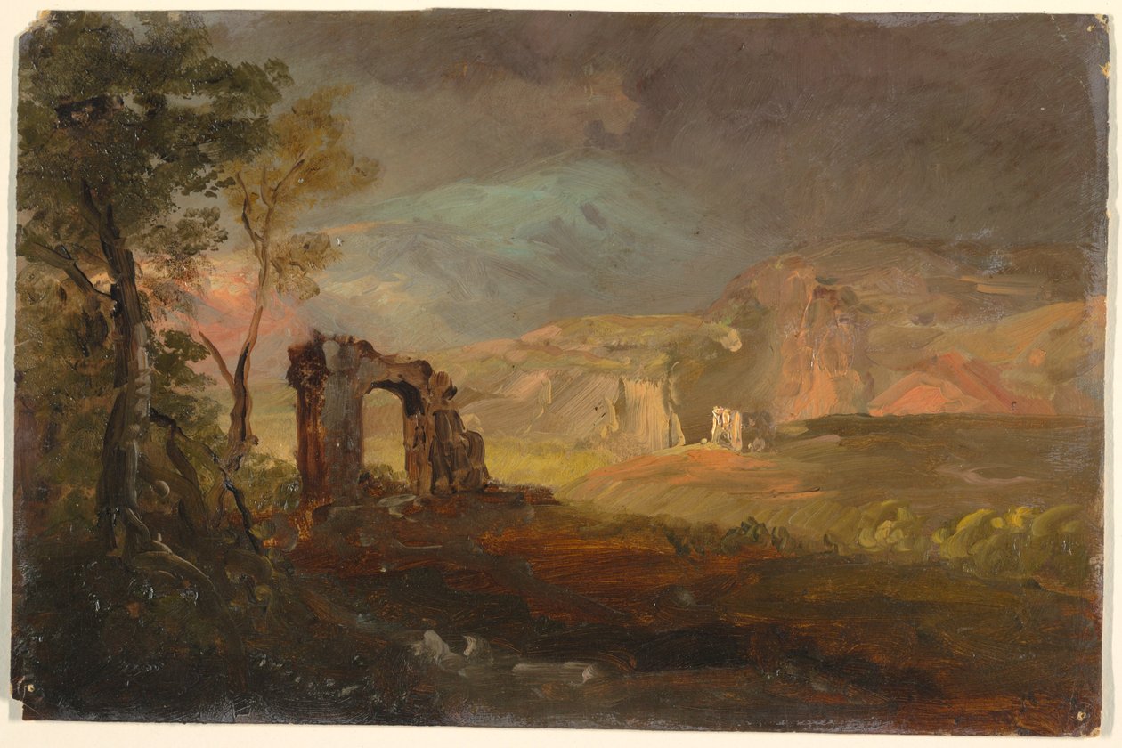 Tekening, Campagna Fantasie, waarschijnlijk 1868-69 door Frederic Edwin Church